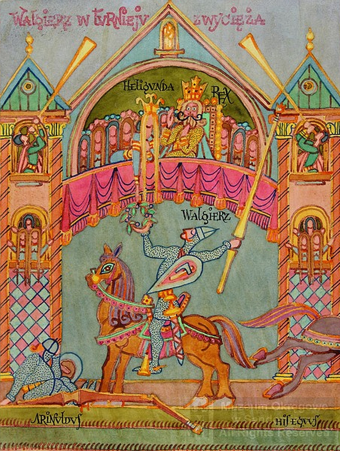 Ilustracja z cyklu „O Walgierzu Udałym, Heligundzie królewnie, Wisławie zdradźcy”